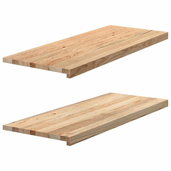 vidaXL vindueskarme 2 stk ubehandlet 100x40x2 cm massivt egetræ