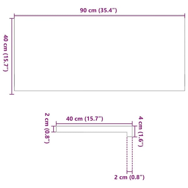 vidaXL Fönsterbänkar 2 st obehandlad 90x40x2 cm massiv ek