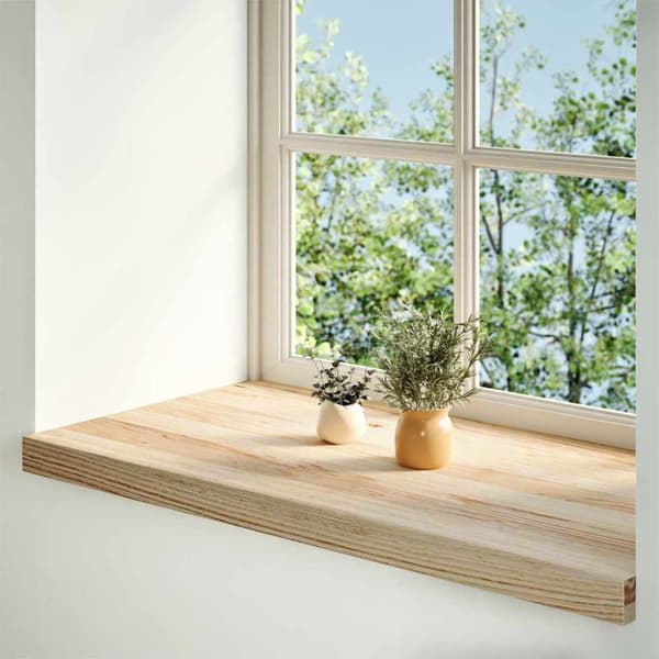 vidaXL Fönsterbänkar 2 st obehandlad 90x40x2 cm massiv ek