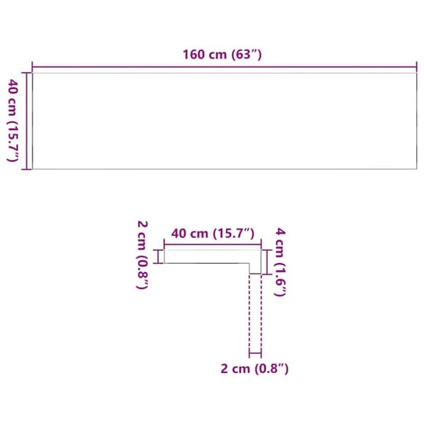 vidaXL Fönsterbänkar 2 st obehandlad 160x40x2 cm massiv ek