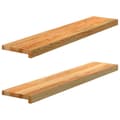 Miniatyrbilde 1 av 10: vidaXL Vinduskarmer 2 stk lysebrun 100x20x2 cm heltre eik