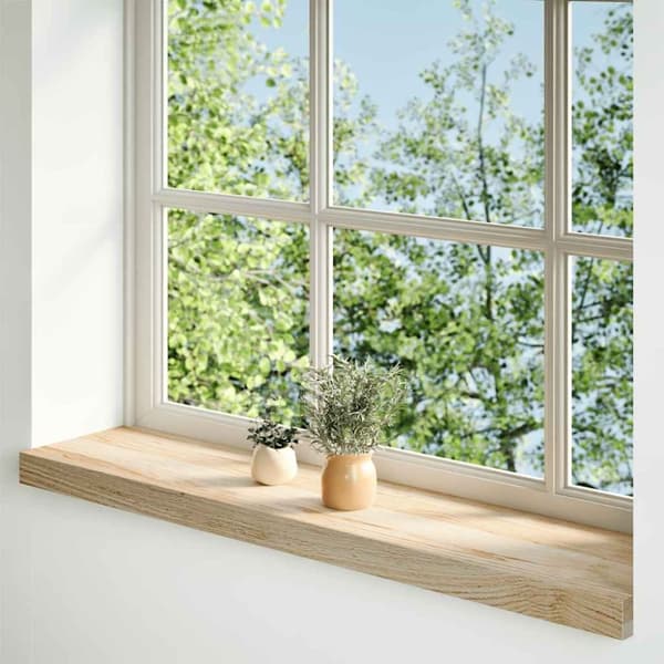 vidaXL Fönsterbänkar 2 st obehandlad 70x20x2 cm massiv ek