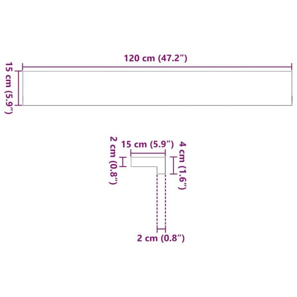 vidaXL ikkunalaudat 2 kpl vaaleanruskea 120x15x2 cm massiivipuutammea