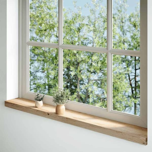 vidaXL vindueskarme 2 stk ubehandlet 120x15x2 cm massivt egetræ