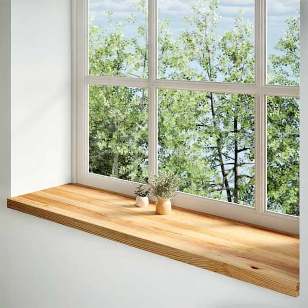 vidaXL Vinduskarmer 2 stk lysebrun 140x40x2 cm heltre eik