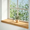 Miniatyrbilde 2 av 10: vidaXL Vinduskarmer 2 stk lysebrun 90x30x2 cm heltre eik