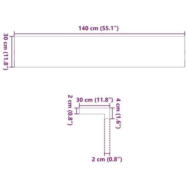 vidaXL vindueskarme 2 stk lysebrun 140x30x2 cm massivt egetræ