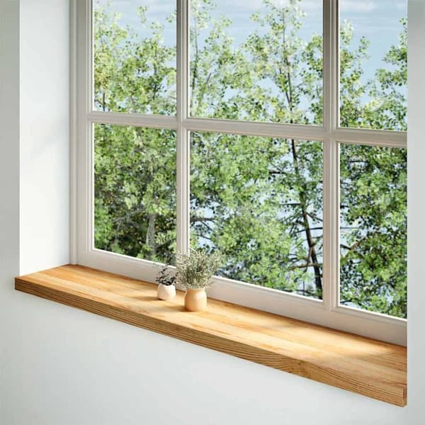 vidaXL vindueskarme 2 stk lysebrun 140x30x2 cm massivt egetræ