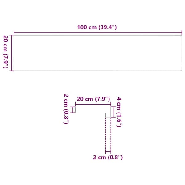 vidaXL Fönsterbänkar 2 st mörkbrun 100x20x2 cm massiv ek