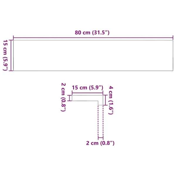 vidaXL Fönsterbänkar 2 st mörkbrun 80x15x2 cm massiv ek