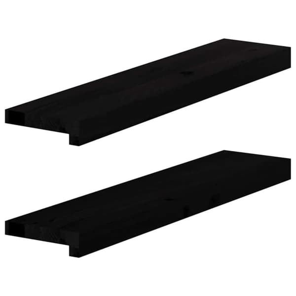 Fönsterbänkar 2 st mörkbrun 70x15x2 cm massiv ek