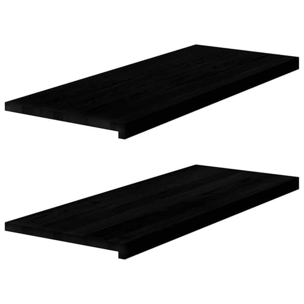Fönsterbänkar 2 st mörkbrun 100x40x2 cm massiv ek