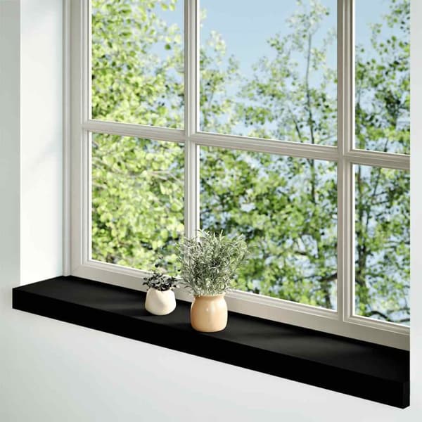 Fönsterbänkar 2 st mörkbrun 90x15x2 cm massiv ek