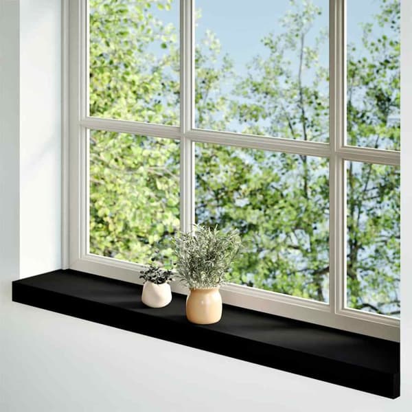 Fönsterbänkar 2 st mörkbrun 80x15x2 cm massiv ek