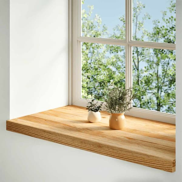 Fönsterbänkar 2 st ljusbrun 70x40x2 cm massiv ek