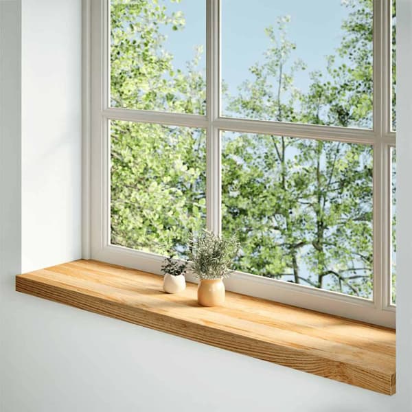 Fönsterbänkar 2 st ljusbrun 100x30x2 cm massiv ek