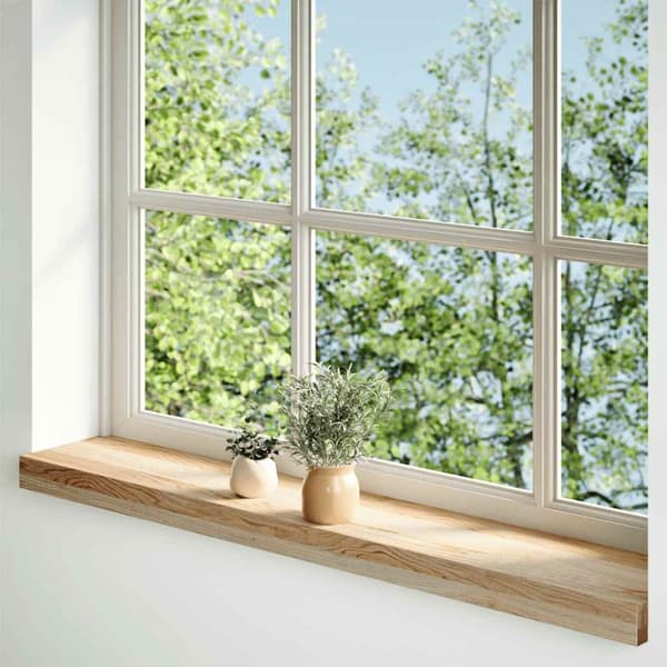 Fönsterbänkar 2 st obehandlad 80x15x2 cm massiv ek