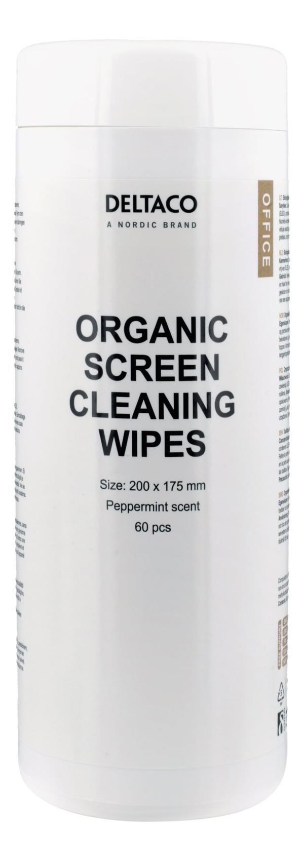 Organic screen cleaning wipes 20x17cm 1pack60 napkins