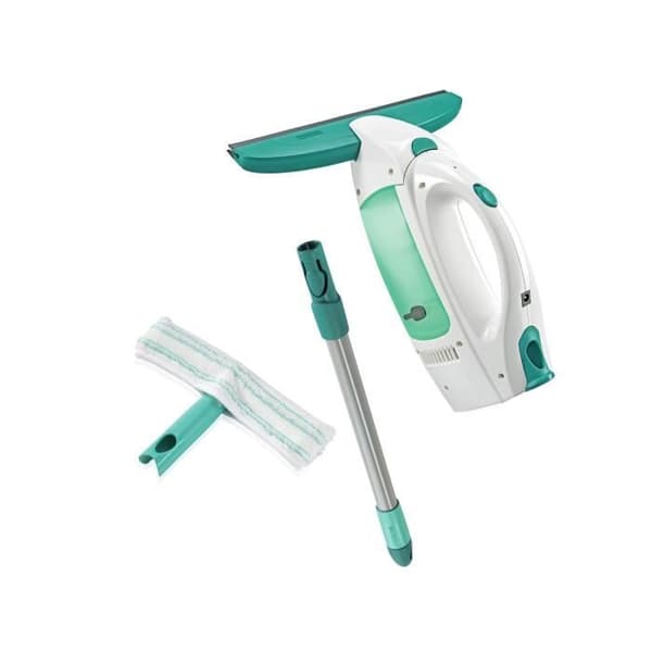Fönsterputsare med handtag och mopp Leifheit Dry &amp; Clean 51003, set för en rengöring utan ränder, batteritid 38min Blå, Vit