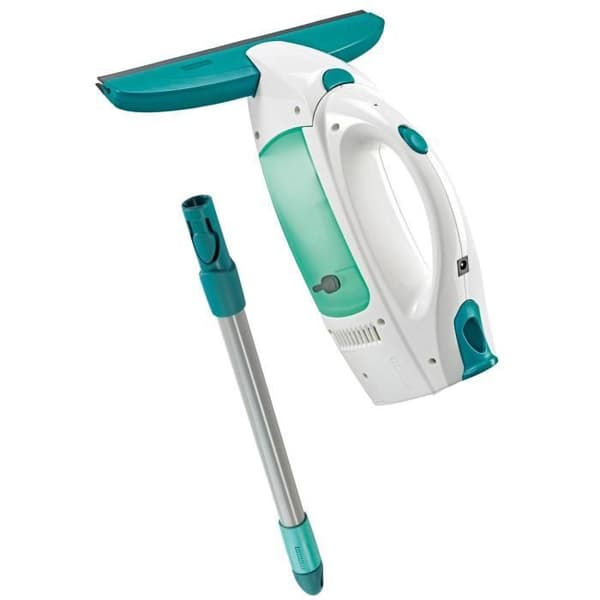 Fönsterputsare med handtag Leifheit Dry &amp; Clean 51001, set med 43 cm handtag för spårfri rengöring, drifttid 38 min Blå, Vit
