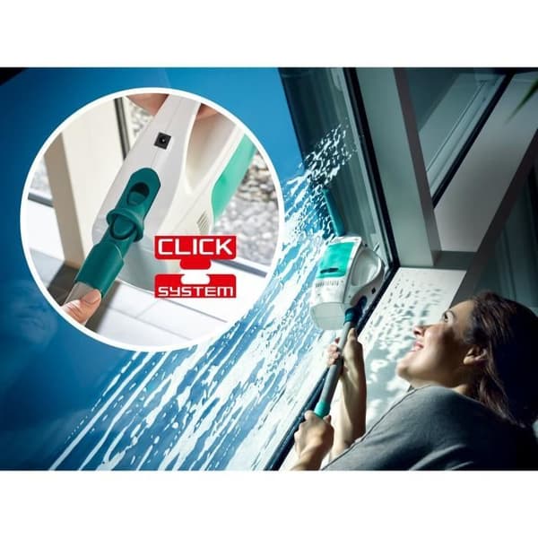 Leifheit Dry & Clean 51000 fönsterdammsugare, fönsterdammsugare för streckfri ytrengöring, 360° fönstertvätt