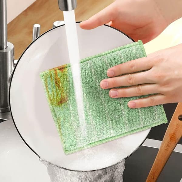 Set med 6 Bambu mikrofiberduk för Windows Speglar Kakel Karosser Hushållsbadrum