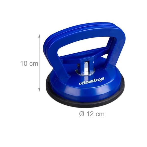 Relaxdays sugpropp fönster set om 2, transport av fönster, plattor &amp; skivor, lastkapacitet upp till 45 kg, Ø12 cm, blå