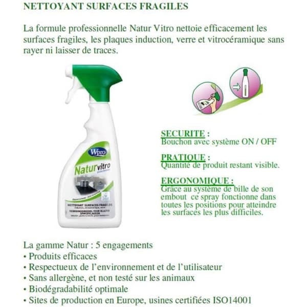 WPRO ECO803 Natur Vitro - Skört ytrengöringsmedel 500ml Ecolabel