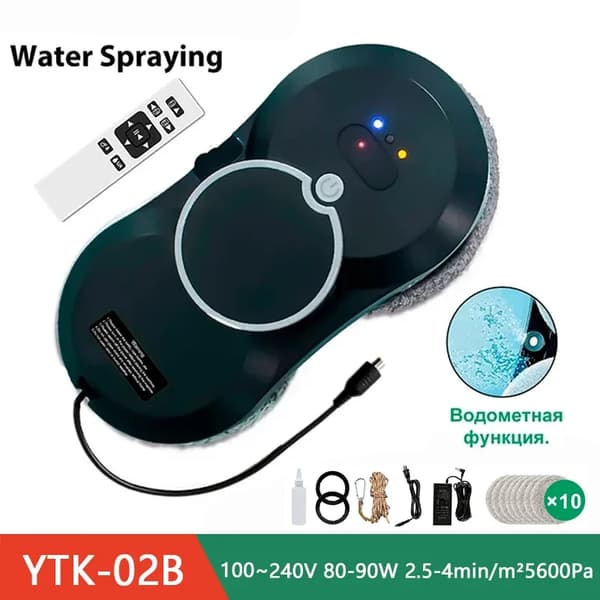 Vattensprayfönsterputsrobot, automatisk drift, hög sugkraft,EU, Ja, A-2