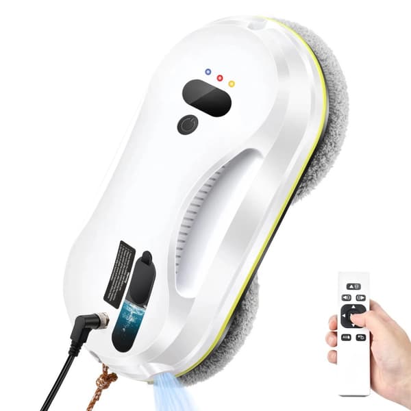 Vinduespudserrobot, 2800 Pa sugeevne, infrarød fjernbetjening,EU, HVID