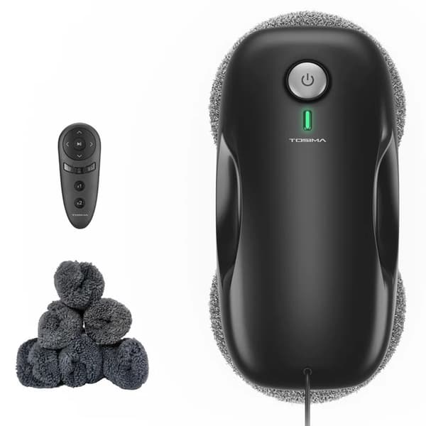 TOSIMA W2 Fönsterputsrobot, Upp till 3800Pa Sugkraft, Smart Hinderdetektering,TOSIMA W2