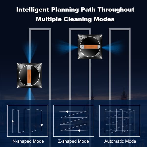 Fönsterputsrobot, dubbel vattenspray, smart planering av rengöringsväg,Svart, Ja, EU