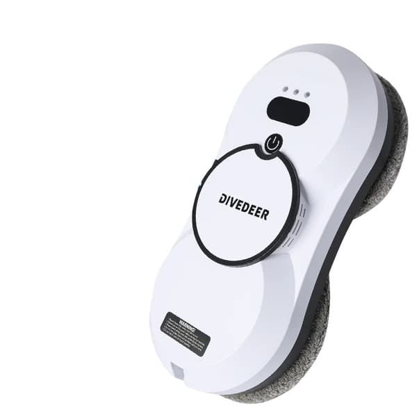 DIVEDEER Vinduespudser Robot, 2800Pa Sugeevne, 4min/m² Rengøringshastighed,Ja, Spray Vand Hvid, EU