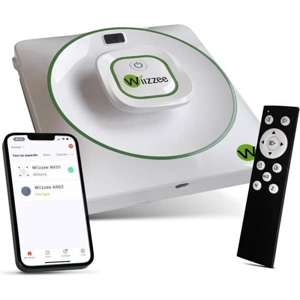 Robotfönsterputsare - Wiizzee - NV01 - 3 rengöringslägen - 70 ml tank - Trådlös