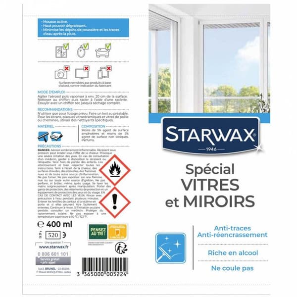 Fönsterputs spray - speciell anti-fläck med alkohol - 400 mL