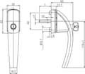 Miniatyrbild 4 av 4: Fönsterhandtag Roto - 632303 - RSW A40 ml 43 M5 x 50 r072 Uni Swing Fönsterhandtag, vit