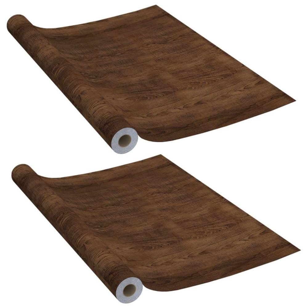 vidaXL Selvklebende folier til dør 2 stk 210x90 cm PVC mørk eikefarge