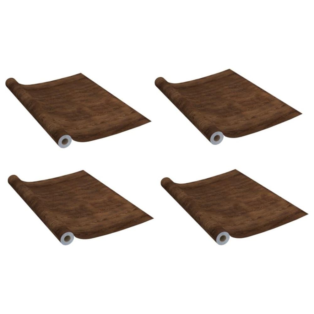 vidaXL Selvklebende folier til dør 4 stk 210x90 cm PVC mørk eikefarge