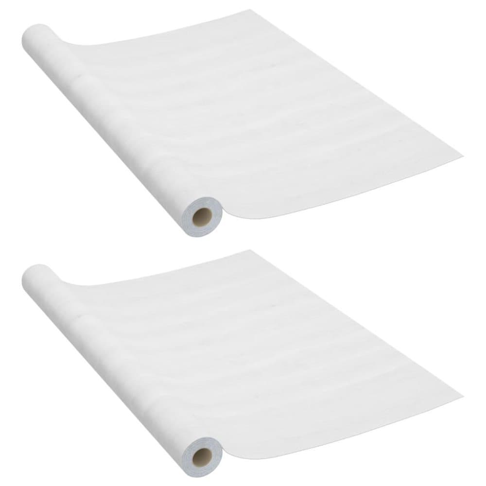 vidaXL Selvklebende møbelfolier 2 stk 500x90 cm PVC hvit trefarge