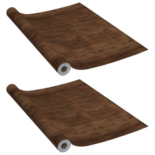 vidaXL Itseliimautuvat huonekalukalvot 2 kpl tumma tammi 500x90cm PVC