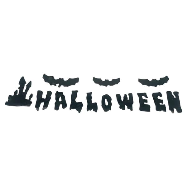 Iso ikkuna koristeena bat halloween itseliimautuva musta linna
