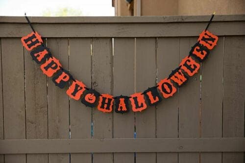 Lång halloween girlang läskig med pumpor fest döskalle 180 cm