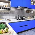 Miniatyrbillede 1 af 4: selvklæbende folie til møbler 500x90 cm PVC blå højglans