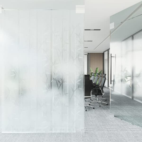 vidaXL Fönsterfilm frostad bambu 90x500 cm PVC
