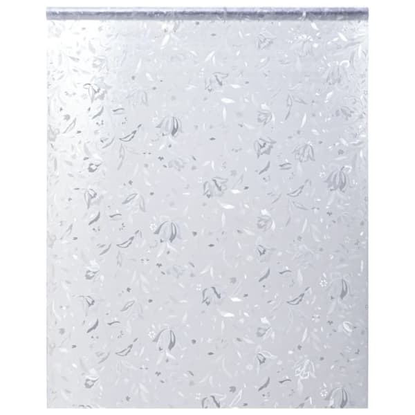 vidaXL Fönsterfilm frostad blommönster 90x500 cm PVC