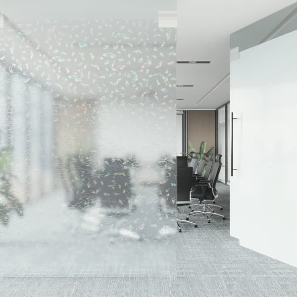 vidaXL Fönsterfilm frostad 3D regnbågsmönster 60x500 cm PVC