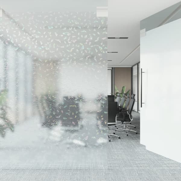 Fönsterfilm frostad 3D regnbågsmönster 90x2000 cm PVC