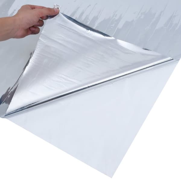 solfilm 90x500 cm reflekterende effekt PVC sølvfarvet