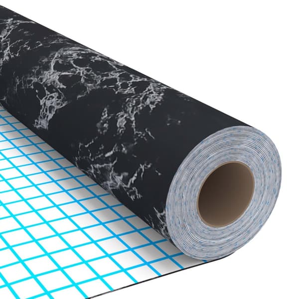 vidaXL selvklæbende folie til møbler 500x90 cm PVC sort sten -  Vinduesfilm