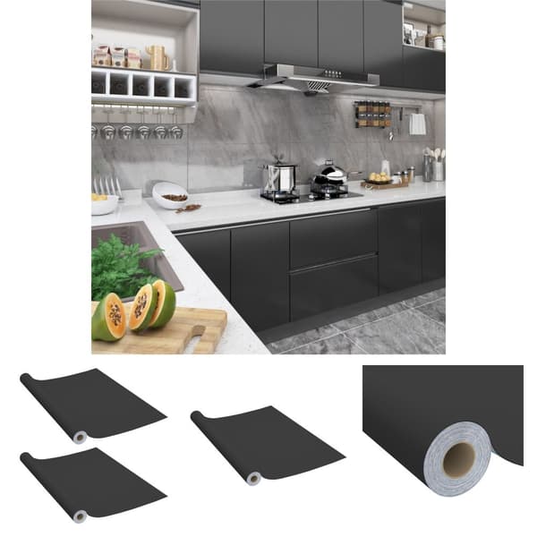 The Living Store Itseliimautuvat huonekalukalvot 2 kpl musta 500x90 cm PVC -  Ikkunakalvot